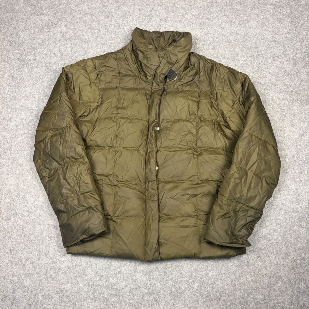 Eddie Bauer Premium Goose Down Puffer Jacket Olive Green 700 Fill Mens Large